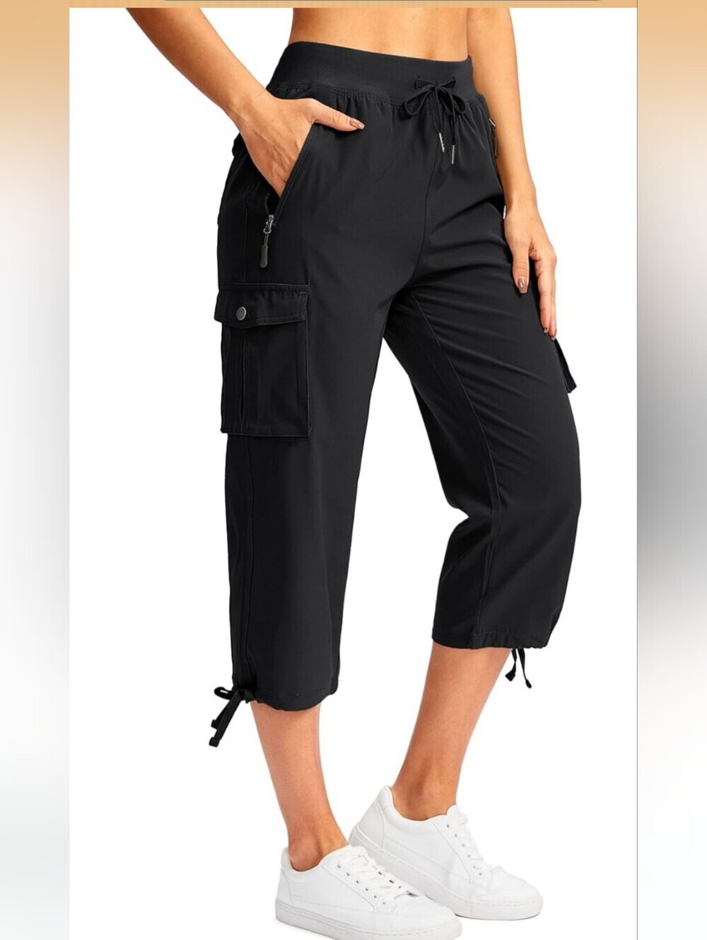 Soothfeel Black Quick Dry Cargo Hiking Capris Size XL (EUC)